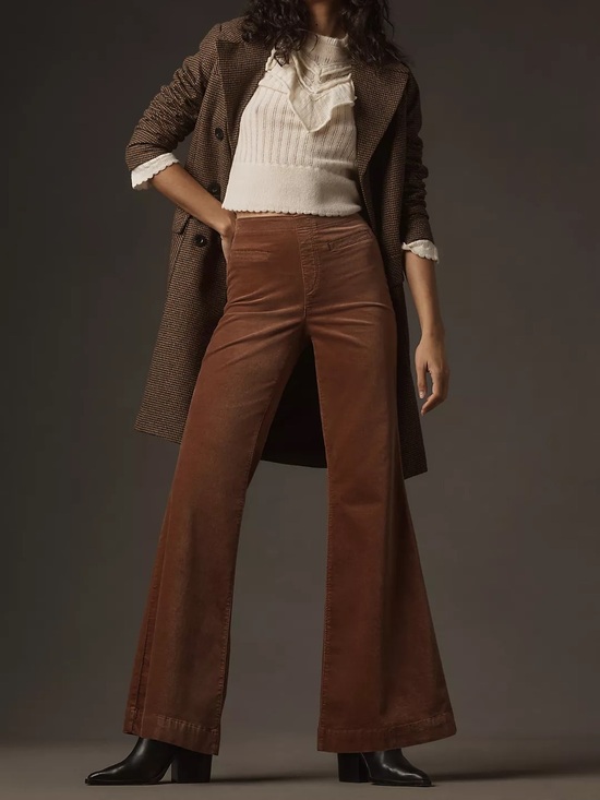 Pilcro Denim - Anthropologie Pilcro Velvet Pull-On Mid-Rise Retro Flare Jeans